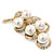 Vintage Diamante, Simulated Pearl Floral Brooch In Gold Plating - 6.5cm Length - view 5