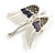 Flying Angel Grey Diamante Brooch In Rhodium Plating - 50mm Width - view 2