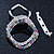 Double Square Multicoloured Crystal Scarf Pin In Silver Plating - 35mm Width - view 3