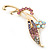 Classic AB/ Pink/ Purple Daisy Flower Brooch In Gold Plating - 65mm Length - view 3