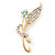 Classic AB/ Clear Daisy Flower Brooch In Gold Plating - 65mm Length - view 3