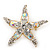 Clear Crystal 'Starfish' Brooch In Gold Plating - 48mm Width - view 3