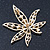 AB/ Clear 'Leaf' Brooch In Gold Plating - 52mm Length - view 2
