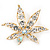 AB/ Clear 'Leaf' Brooch In Gold Plating - 52mm Length - view 3