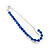 Small Sapphire Blue Coloured Crystal Scarf Pin Brooch In Rhodium Plating - 40mm Width - view 5