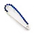 Small Sapphire Blue Coloured Crystal Scarf Pin Brooch In Rhodium Plating - 40mm Width - view 9