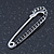 Small Black Crystal Scarf Pin Brooch In Rhodium Plating - 40mm Width - view 2