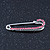 Small Pink Crystal Scarf Pin Brooch In Rhodium Plating - 40mm Width - view 8