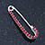 Small Red Crystal Scarf Pin Brooch In Rhodium Plating - 40mm Width - view 8