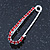 Small Red Crystal Scarf Pin Brooch In Rhodium Plating - 40mm Width - view 3