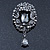 Victorian Style Hematite Crystal Charm Brooch In Gun Metal - 85mm Length - view 6