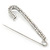Classic Large Clear Austrian Crystal Safety Pin Brooch In Rhodium Plating - 65mm Length - view 9