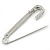 Classic Large Clear Austrian Crystal Safety Pin Brooch In Rhodium Plating - 65mm Length - view 10