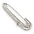 Classic Large Clear Austrian Crystal Safety Pin Brooch In Rhodium Plating - 65mm Length - view 8