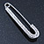 Classic Large Clear Austrian Crystal Safety Pin Brooch In Rhodium Plating - 65mm Length - view 2