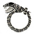 Black/ Hematite Crystal Coiled Snake Brooch In Silver Plating - 65mm Across - view 2