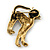 Adorable Diamante 'Cat' Brooch In Burn Gold Metal - 4cm Length - view 5