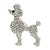 Small Rhodium Plated Pave Set Clear Crystal 'Poodle' Brooch - 37mm Across - view 6