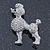 Small Rhodium Plated Pave Set Clear Crystal 'Poodle' Brooch - 37mm Across - view 3