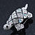 Small AB/ Clear Crystal 'Turtle' Brooch In Rhodium Plating - 40mm Across - view 6