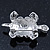 Small AB/ Clear Crystal 'Turtle' Brooch In Rhodium Plating - 40mm Across - view 5