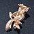 Cute Crystal 'Owl' Brooch In Gold Plating - 40mm Across - view 4