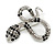 Crystal Snake Brooch In Silver Tone/ 55mm Long - view 3