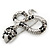 Crystal Snake Brooch In Silver Tone/ 55mm Long - view 6
