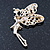 Gold Plated Multicoloured Crystal 'Fairy' Brooch - 50mm Length - view 3