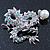 Classic Crystal Chinese Dragon Brooch With Simulated Pearl In Rhodium Plating (Clear/ AB) - 50mm Width - view 2