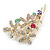 Multicoloured Crystal Floral Brooch In Gold Plating - 60mm Length - view 10