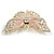 Dazzling Diamante/ Lavender Enamel Butterfly Brooch In Gold Plaiting - 70mm Width - view 12