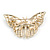 Dazzling Diamante/ Lavender Enamel Butterfly Brooch In Gold Plaiting - 70mm Width - view 13