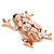 Pale Pink Opal 'Frog' Brooch In Rose Gold Tone - 38mm Length - view 7
