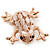 Pale Pink Opal 'Frog' Brooch In Rose Gold Tone - 38mm Length - view 3