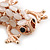 Pale Pink Opal 'Frog' Brooch In Rose Gold Tone - 38mm Length - view 4