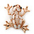 Pale Pink Opal 'Frog' Brooch In Rose Gold Tone - 38mm Length - view 9