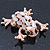 Pale Pink Opal 'Frog' Brooch In Rose Gold Tone - 38mm Length - view 6