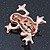 Pale Pink Opal 'Frog' Brooch In Rose Gold Tone - 38mm Length - view 5