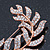 Rose Gold Plated Clear Swarovski 'Leaf' Brooch - 47mm Width - view 7
