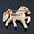Small Gold Plated Crystal 'Horse' Brooch - 33mm Width - view 6