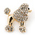 Small Gold Plated Crystal 'Poodle' Brooch - 25mm Length