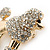 Small Gold Plated Crystal 'Poodle' Brooch - 25mm Length - view 4