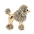 Small Gold Plated Crystal 'Poodle' Brooch - 25mm Length - view 5