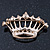 Gold Plated Diamante 'Crown' Brooch - 40mm Width - view 5