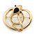 Gold Plated Coiled 'Snake' Brooch - 48mm Width - view 3
