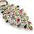Vintage Inspired Multicoloured Swarovski Crystal 'Peacock' Brooch In Silver Tone - 63mm Length - view 3