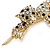 Black/ Clear Austrian Crystal 'Leopard' Brooch In Gold Plating - 75mm Across - view 2