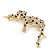 Black/ Clear Austrian Crystal 'Leopard' Brooch In Gold Plating - 75mm Across - view 4
