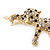 Black/ Clear Austrian Crystal 'Leopard' Brooch In Gold Plating - 75mm Across - view 5